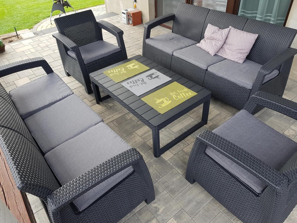 Set mobilier de grădină Corfu, culoarea grafit