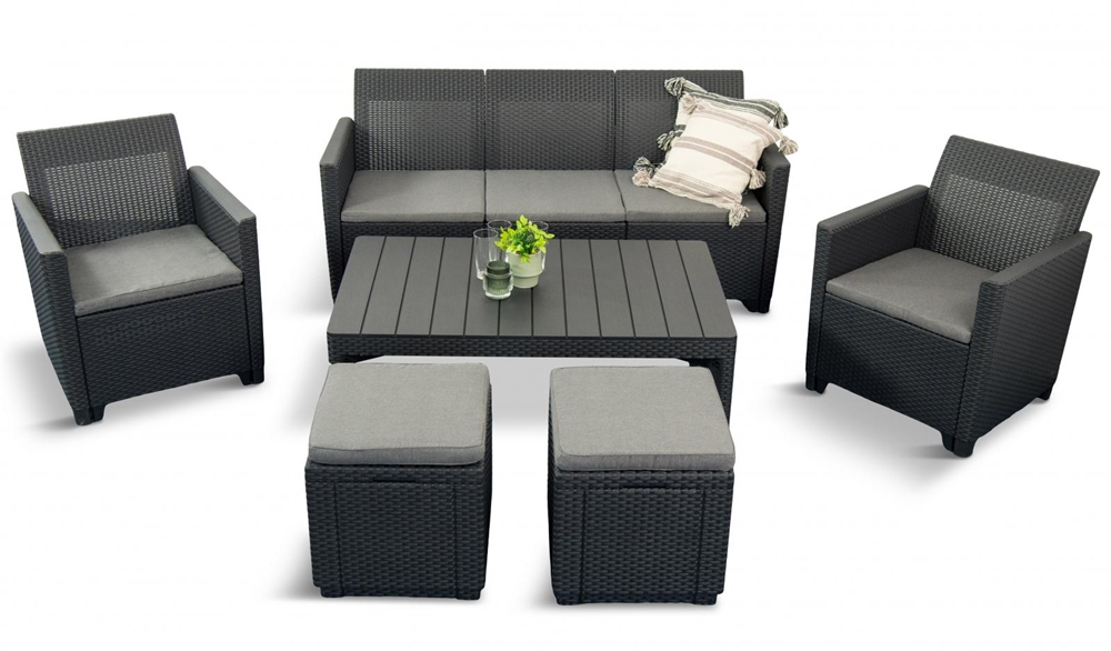 Set mobilier de grădină Corfu, culoarea grafit