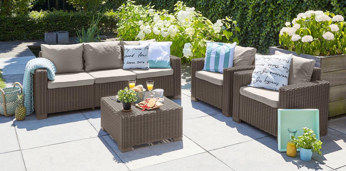 Allibert California 3 set de mobilier pentru grădină pentru 5 persoane cappuccino