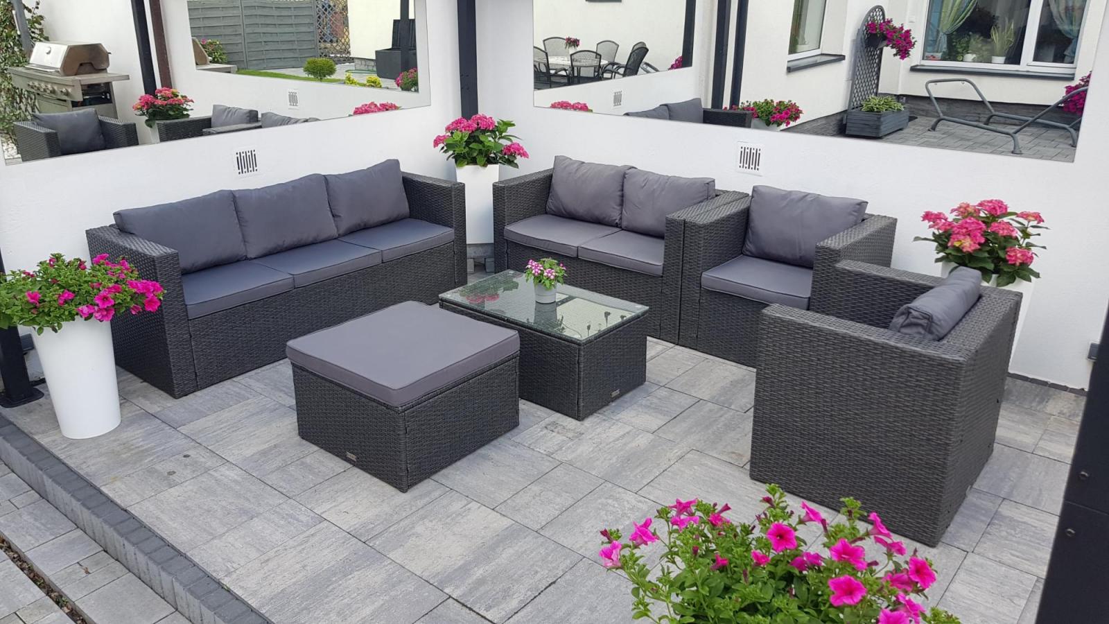 Set de grădină mare din tehnorattan pentru 8 persoane Stefano Grande