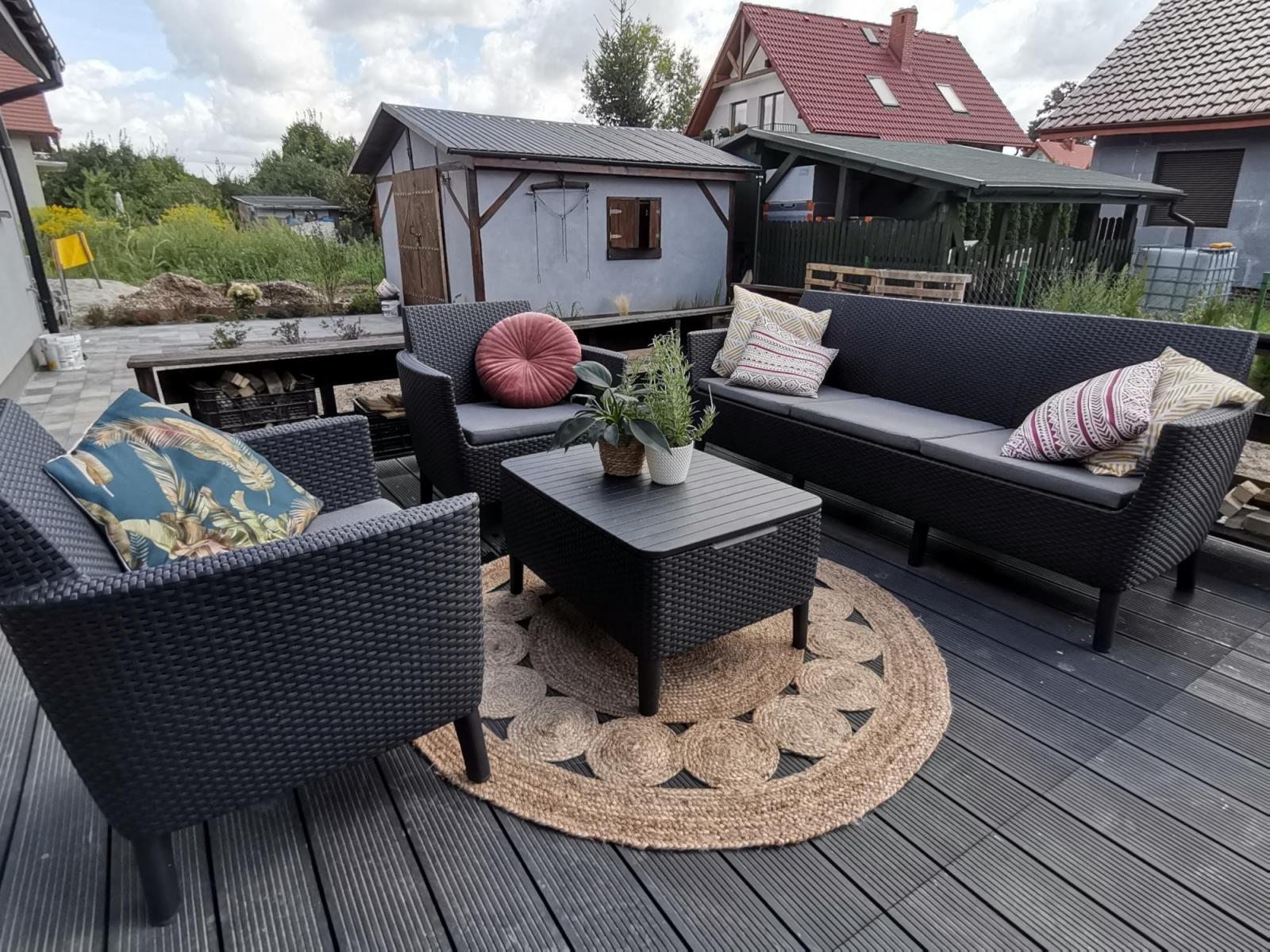 Salemo  3 Seater  Set grafit mobilier de grădină cu ladă