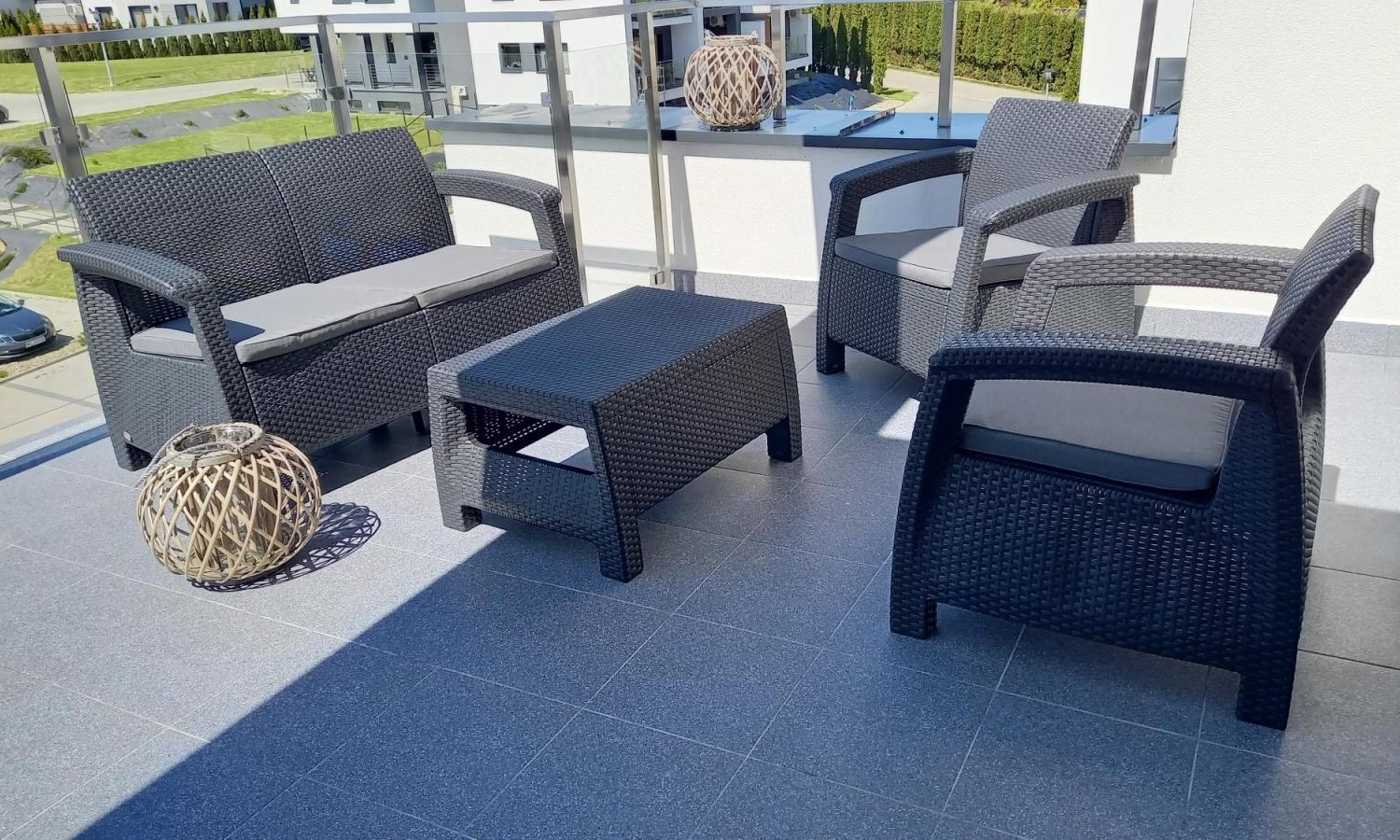 Corfu Set Keter  mobilă de grădină pentru 4 persoane culoarea grafit