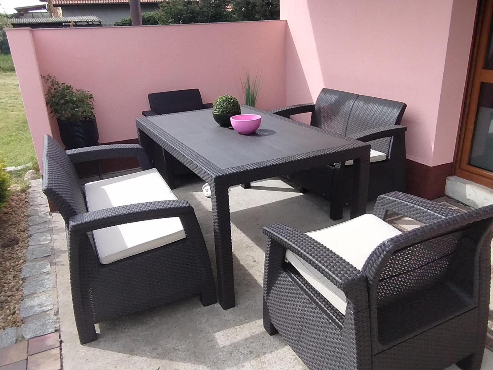 Set Corfu Fiesta II mobilier de grădină maro Allibert