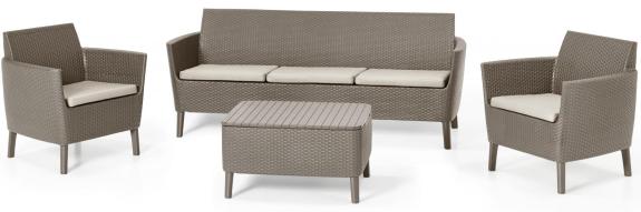 Curver Salemo 3 Set Cappucino mobilier de grădină cu măsuță - ladă