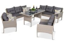 Set din technorattan pentru 8 persoane Perata Grande Light Grey