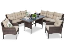 Set gradină/terasă Perata Grande pentru 8 pers. Maro