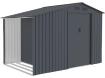 Casuță de gradină tip magazie cu adăpost pentru lemne Wipper 278x191x195cm - Antracit A15 - Gartwerk