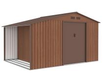 Casuță de gradină tip magazie cu adăpost pentru lemne Wipper 342x255x202cm - Lemn L15 - Gartwerk