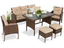 Set mobilier gradina Torino , pentru 7 persoane, ratan, Maro