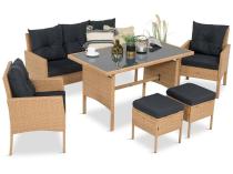 Set mobilier grădină Torino Dining , pentru 7 persoane, technorattan, Yellow