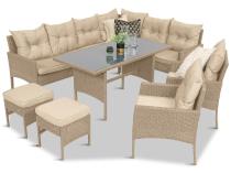 Set din technorattan Perata Corner cu două fotolii Natural