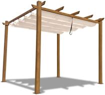 Pergolă de grădină Kirn 3x3 aluminiu - Lemn crem