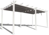 Pergolă terasă metalică Kirn 3x5,5 aluminiu - alb gri