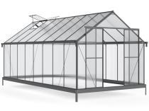 Sera de gradina din aluminiu 490x250cm cu policarbonat - negru