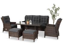 Set terasă din technorattan,  aluminiu Laritto Dining, 5 pers Maro