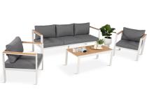 Set mobilier gradină din aluminiu Stine 5 pers. Alb