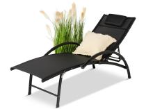 Șezlong Joko pliabil, aluminiu , 64 x 179 x 86cm, negru