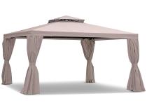 Pavilion de gradina din aluminiu 3x4 cu perdele Okapi - Cremă