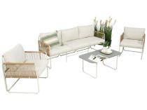 Set mobilier terasă, culoare crem, modern pentru 5 persoane Kibi - Crema