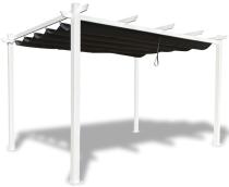 Pergola terasă 4x4, retractabilă, cadru aluminiu, Kirn Alb