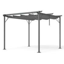 Pergola metalică gri pentru terasă cu acoperiș pliabil Niro 3x3 - Gri