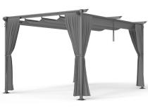 Pergolă pentru grădină cu perdele laterale 3x4 Niro - Gri
