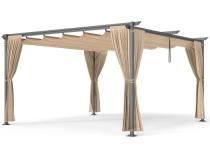 Pergola metalică pentru terasă cu perdele 4x4 Niro - Cream