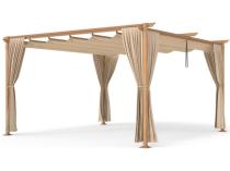 Pergola de grădină din lemn 4x4 Niro cu perdele - Cream Wood