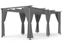Pergola de terasă independentă cu perdele Niro 3x5,5 - Gri