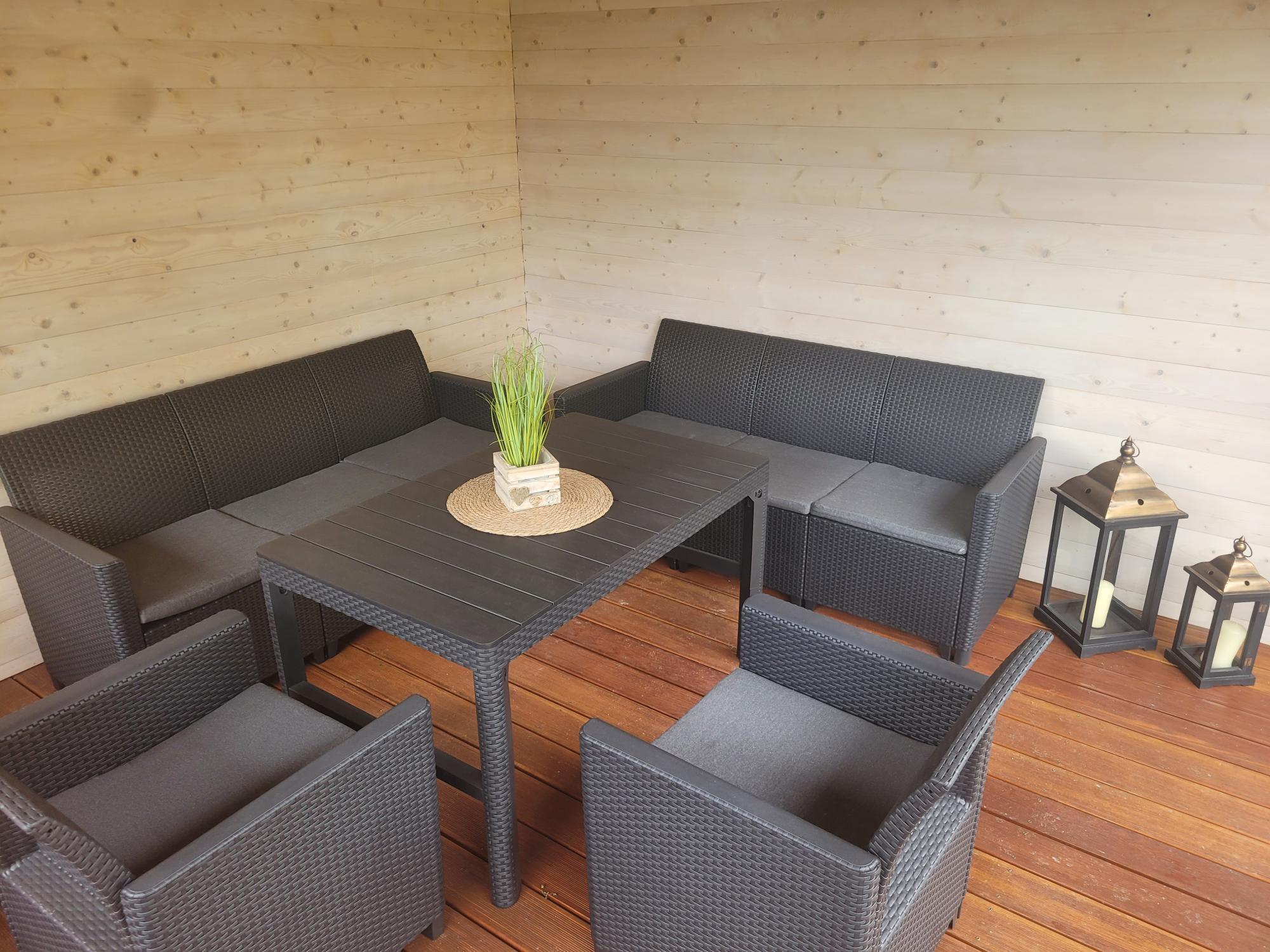 Set mobilier gradină KFLM8 , 8 locuri, cu măsă cu înălțime