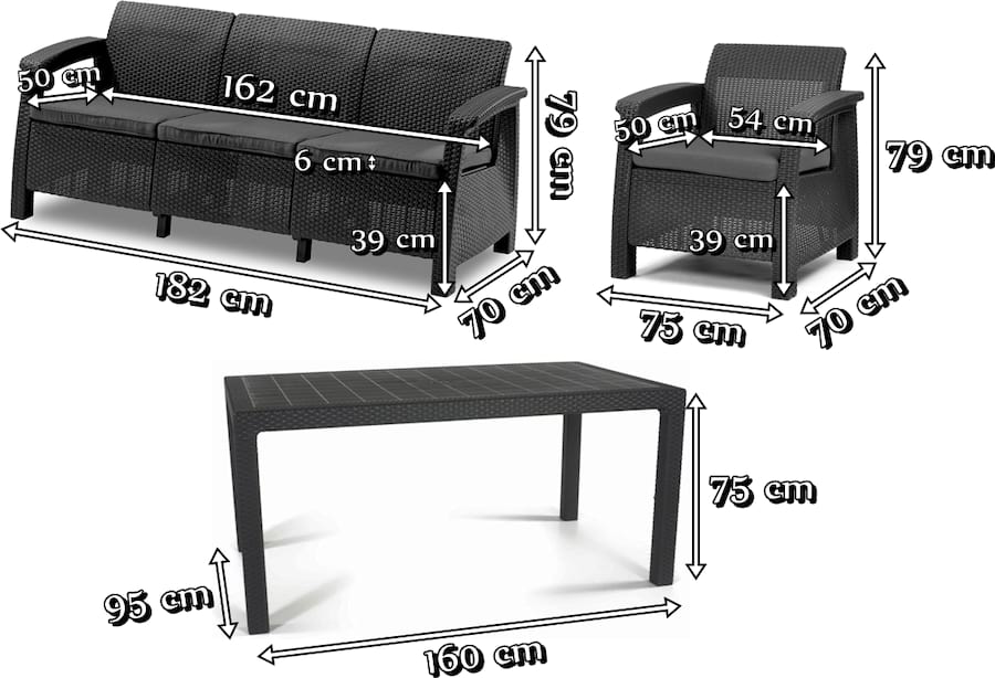 Brązowe meble ogrodowe z wysokim stołem wymiary